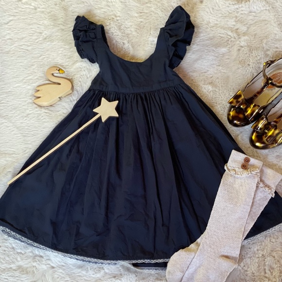 Lacey Lane | Navy Fairy Flutter Sleeve Dress | 4 - Picture 4 of 14